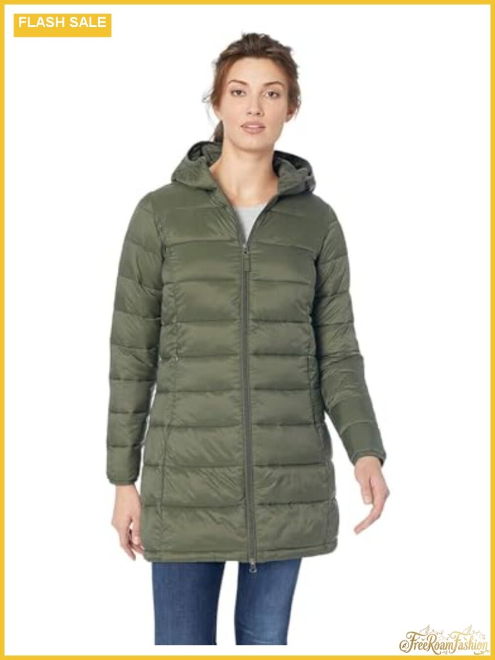 Lightweight Water-Resistant Packable Hooded Puffer Coat